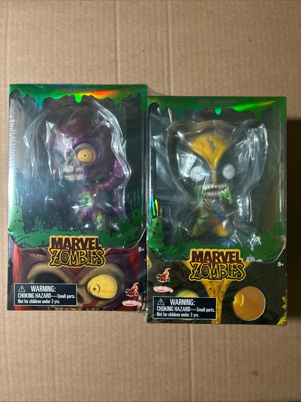 Hot Toys Marvel Zombies Wolverine & Magneto Cosbaby Collectible Bobble-heads 2pk